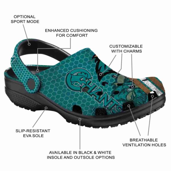 custom coastal carolina chanticleers contrasting stripes clog new arrival