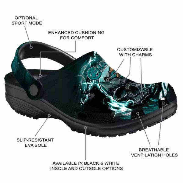 custom coastal carolina chanticleers gothic skull clog new arrival