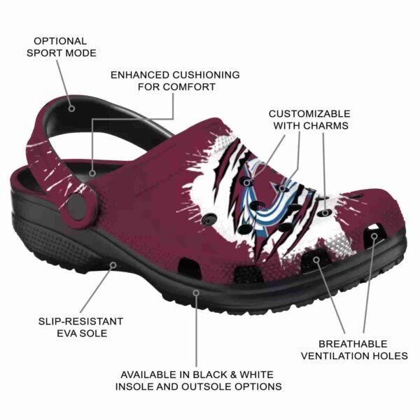 custom colorado avalanche splash motif background clog new arrival