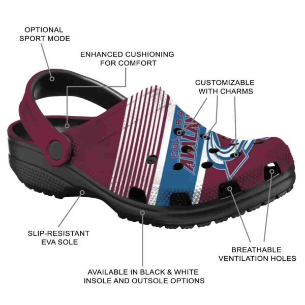 custom colorado avalanche vibrant dual tone clog new arrival