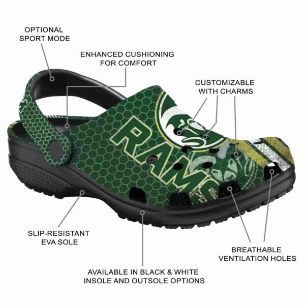 custom colorado state rams contrasting stripes clog new arrival