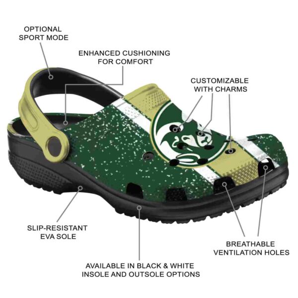 custom colorado state rams vertical stripes clog new arrival
