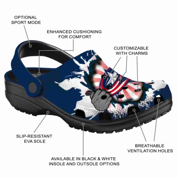 custom columbus blue jackets gripping hand clog new arrival