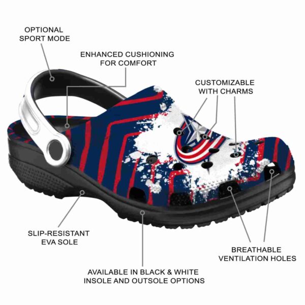 custom columbus blue jackets zigzag paint burst clog new arrival