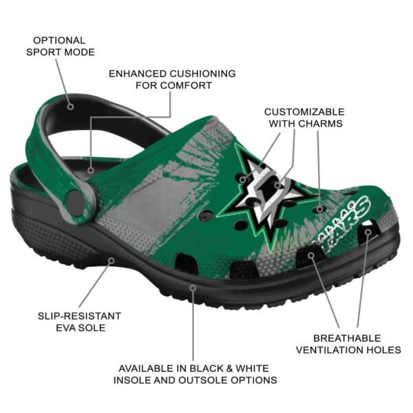 custom dallas stars paint splatter graphics clog new arrival