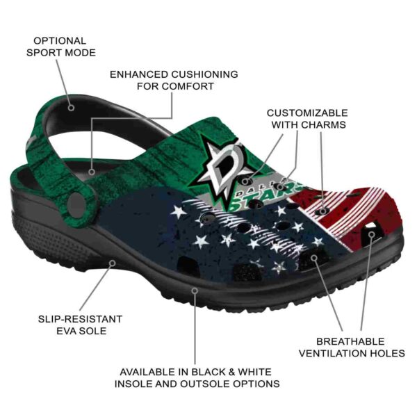 custom dallas stars star spangled side pattern clog new arrival