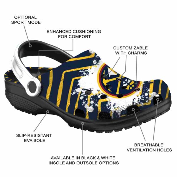 custom denver nuggets zigzag paint burst clog new arrival
