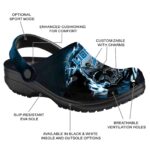 Custom Detroit Lions Gothic Skull Crocs Best selling
