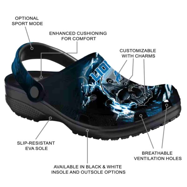custom detroit lions gothic skull crocs new arrival
