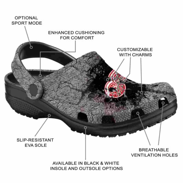 custom detroit red wings cracked ground texture clog new arrival
