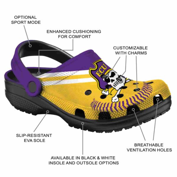 custom east carolina pirates baseball motif clog new arrival
