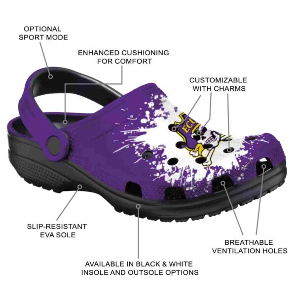 custom east carolina pirates splatter background clog new arrival
