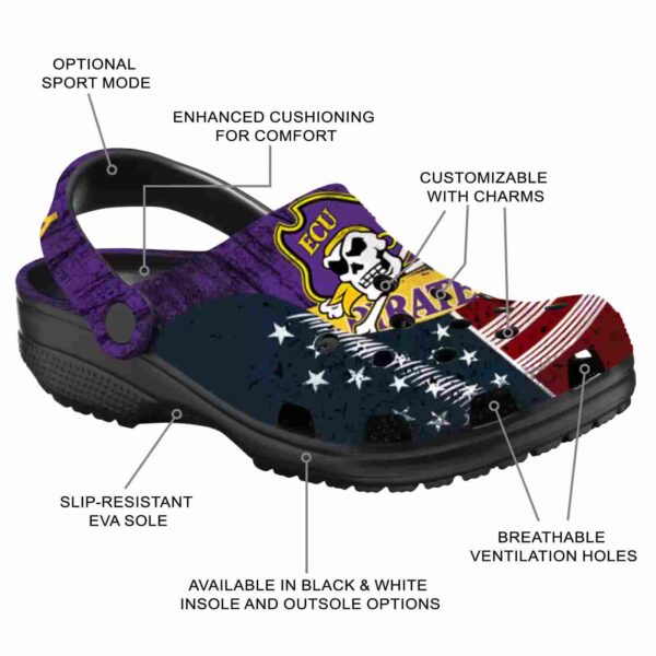 custom east carolina pirates star spangled side pattern clog new arrival