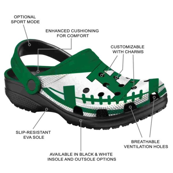 custom eastern michigan eagles football motif clog new arrival