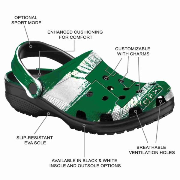 custom eastern michigan eagles paint splatter graphics clog new arrival