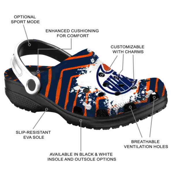 custom edmonton oilers zigzag paint burst clog new arrival