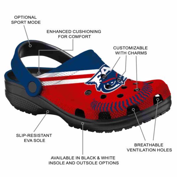 custom florida atlantic owls baseball motif clog new arrival