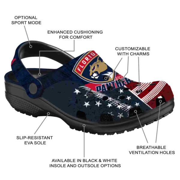 custom florida panthers star spangled side pattern clog new arrival