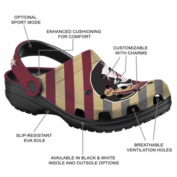 custom florida state seminoles star spangled graphic crocs new arrival