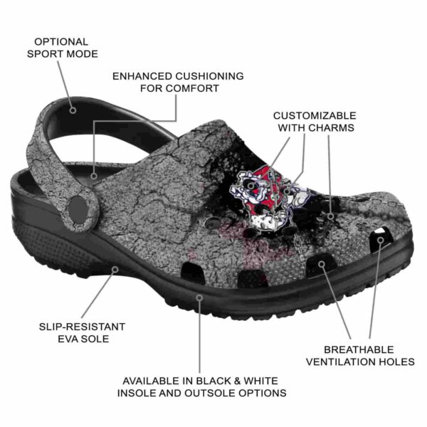 custom fresno state bulldogs cracked ground texture clog new arrival