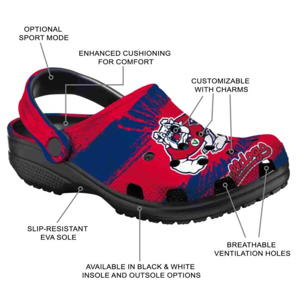 custom fresno state bulldogs paint splatter graphics clog new arrival
