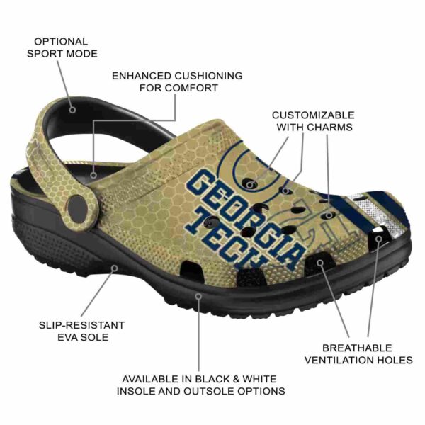 custom georgia tech yellow jackets contrasting stripes clog new arrival