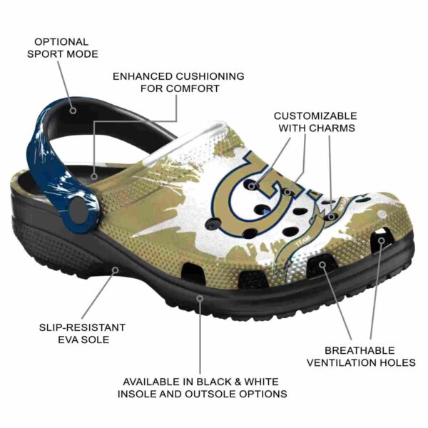custom georgia tech yellow jackets splatter pattern clog new arrival