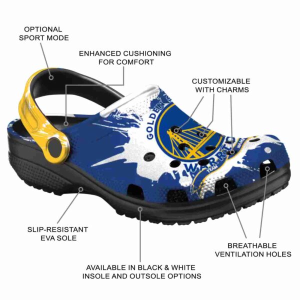 custom golden state warriors splatter pattern crocs new arrival