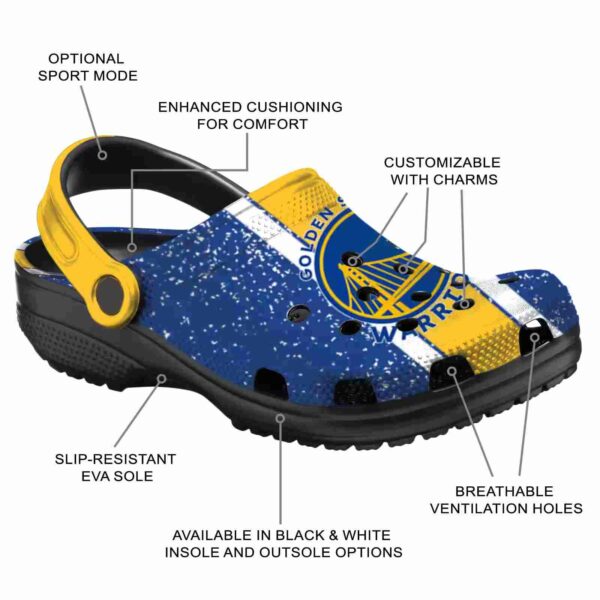 custom golden state warriors vertical stripes crocs new arrival