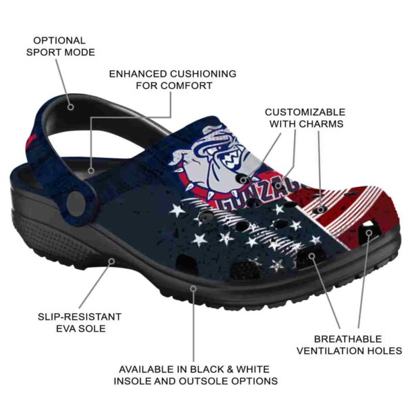 custom gonzaga bulldogs star spangled side pattern clog new arrival