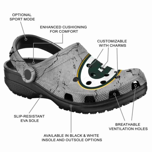 custom green bay packers cracked texture crocs new arrival