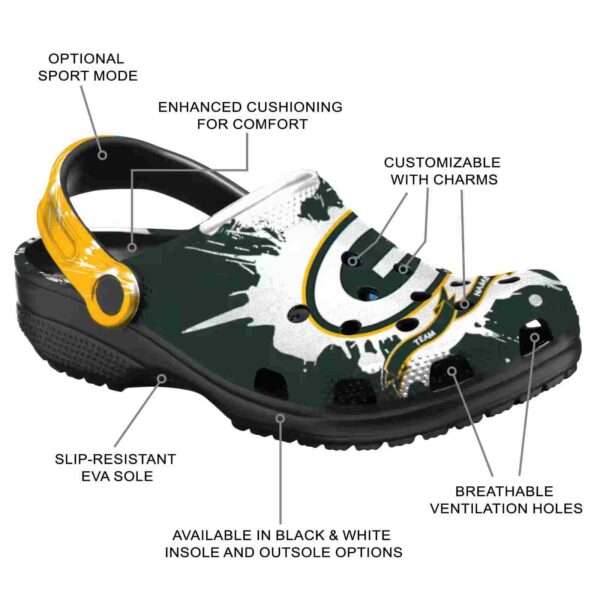 custom green bay packers splatter pattern crocs new arrival