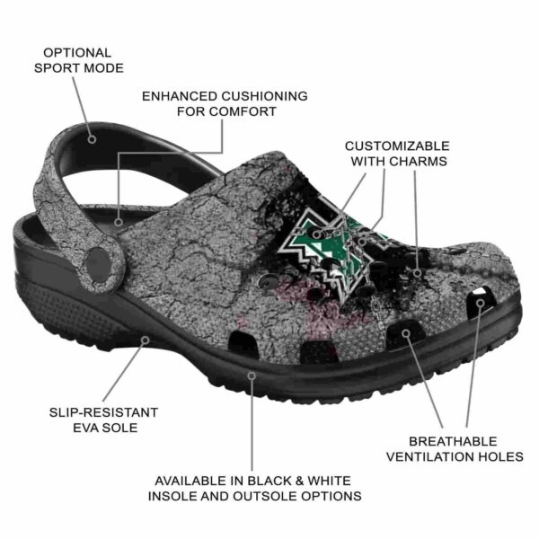 custom hawaii rainbow warriors cracked ground texture clog new arrival