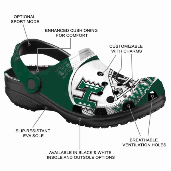 custom hawaii rainbow warriors football helmet clog new arrival