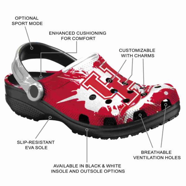 custom houston cougars splatter pattern clog new arrival