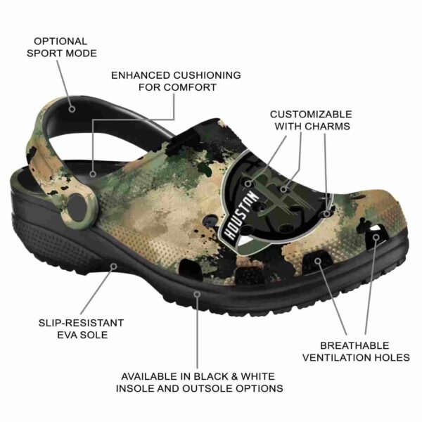 custom houston rockets camouflage craze clog new arrival