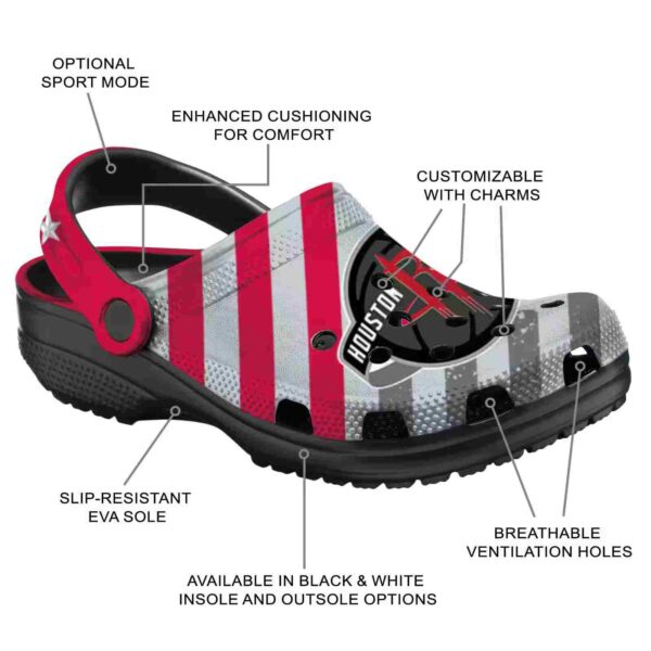custom houston rockets star spangled graphic clog new arrival
