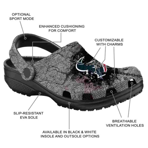 custom houston texans cracked ground texture crocs new arrival