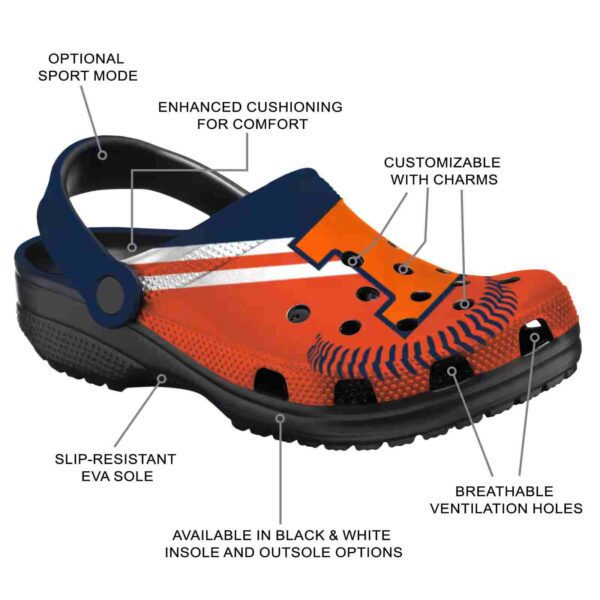 custom illinois fighting illini baseball motif crocs new arrival