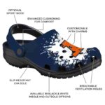 Custom Illinois Fighting Illini Splatter Background Crocs Best selling