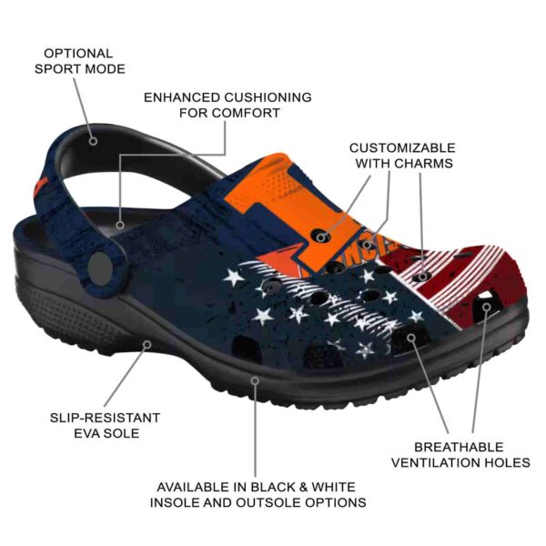 custom illinois fighting illini star spangled side pattern crocs new arrival