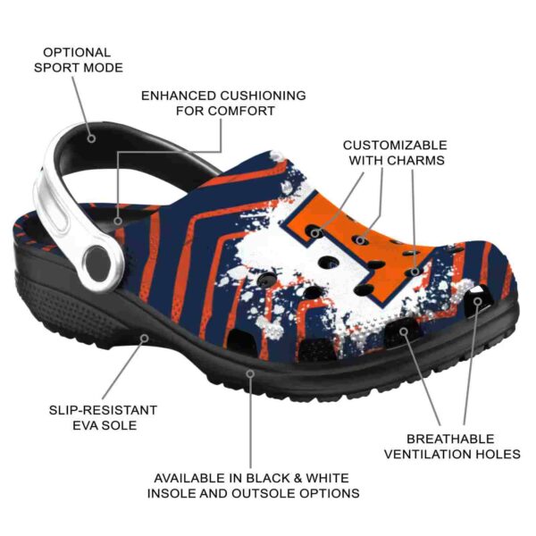 custom illinois fighting illini zigzag paint burst crocs new arrival