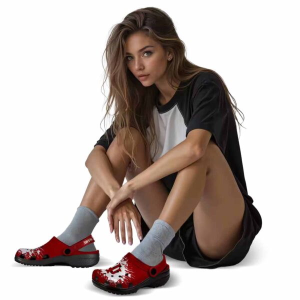 custom indiana hoosiers splatter background clog premium grade