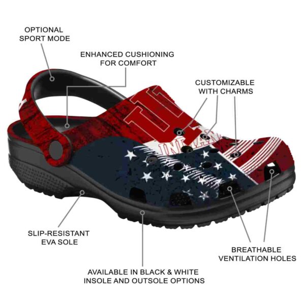 custom indiana hoosiers star spangled side pattern clog new arrival