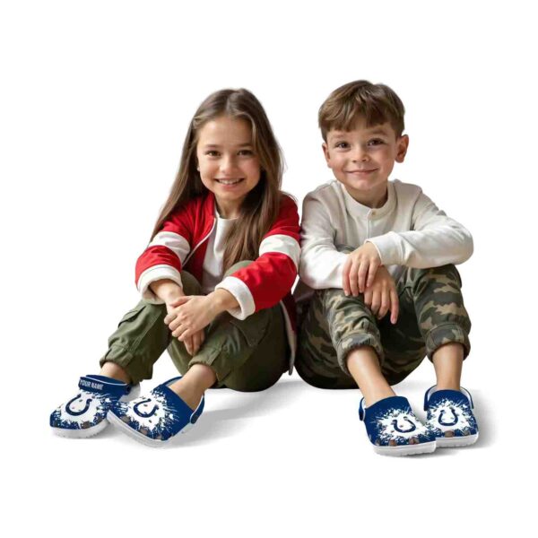 custom indianapolis colts splatter background crocs fashion forward
