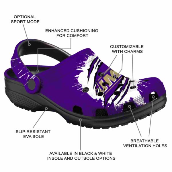custom james madison dukes splash motif background clog new arrival