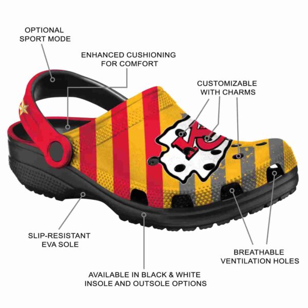 custom kansas city chiefs star spangled graphic crocs new arrival