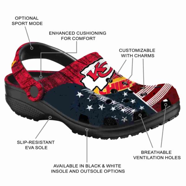 custom kansas city chiefs star spangled side pattern crocs new arrival
