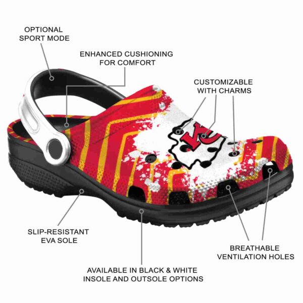 custom kansas city chiefs zigzag paint burst crocs new arrival