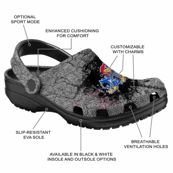 custom kansas jayhawks cracked ground texture crocs new arrival